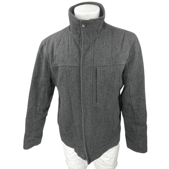 London Fog Men's Black Wool High Neck Long Sleeve Zip Sweater Coat Jacket Size M - Picture 1 of 4